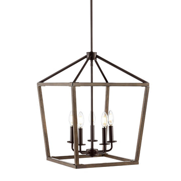 Oria 10" Iron Farmhouse Industrial Lantern LED Pendant